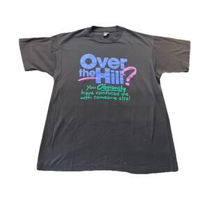 Vtg 80s Over The Hill T Shirt XL Screen Stars Best Made in USA Hallmark Funny